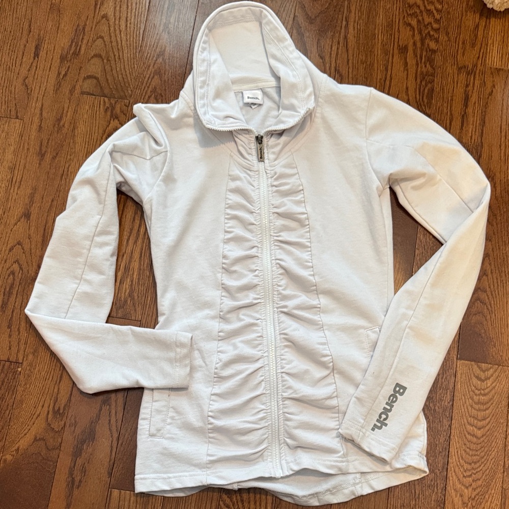 Bench Cream Ruffle Zip-Up Jacket